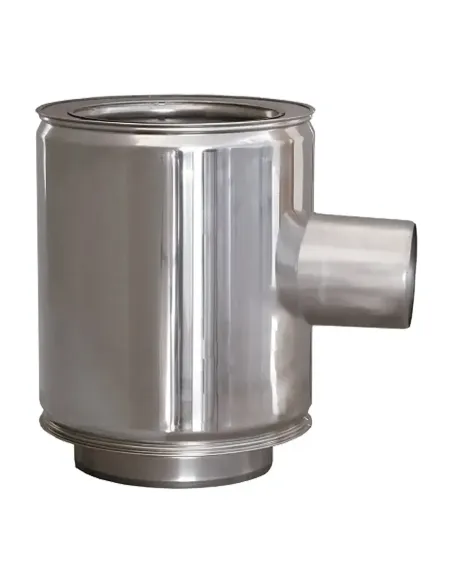 Te Inox D-P 316L-304 90º Salida 80 mm - Ø 150/200mm Te Inox D-P 316L-304 90º Salida 80 mm - Ø 150/200mm
