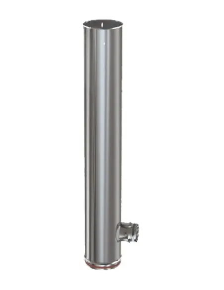Te Inox 45º 100 cm Entrada 8 cm S-P 316L - Ø 175mm