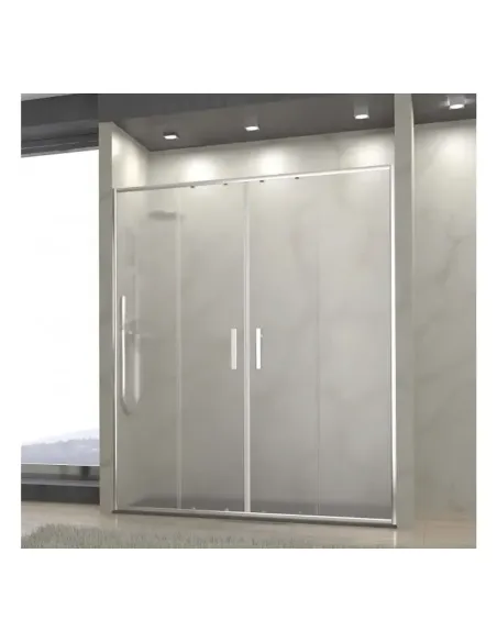 Uno Mampara Frontal Cristal New Glass, 2 Fijos + 2 Puertas - 180cm