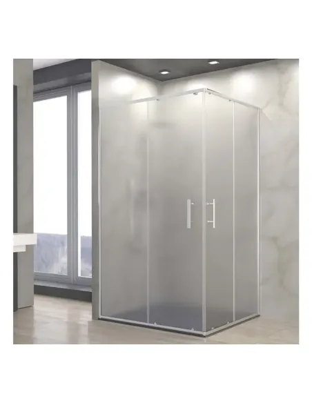 Uno Mampara Rectangular Cristal New Glass, 2 Fijos + 2 Puertas - 70 x 140cm