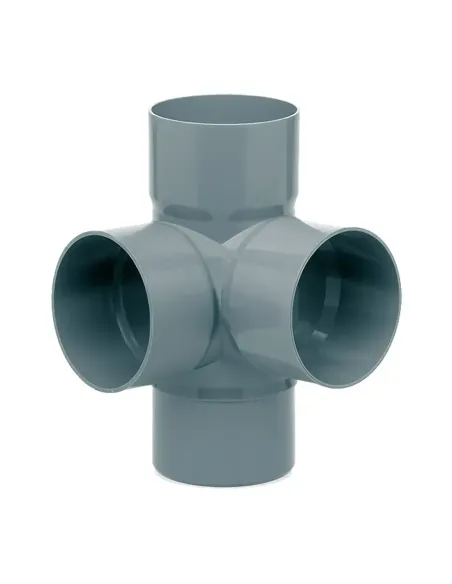 Te PVC Doble Escuadra MH 87º - 125mm