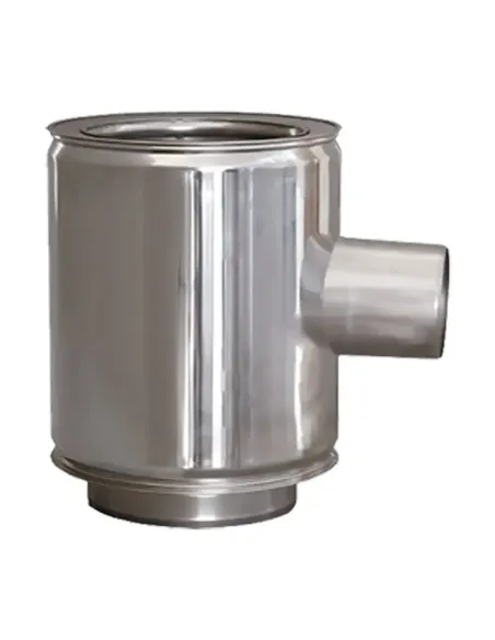 Te Inox D-P 304 90º Salida 80 mm - Ø 100/150mm Te Inox D-P 304 90º Salida 80 mm - Ø 100/150mm